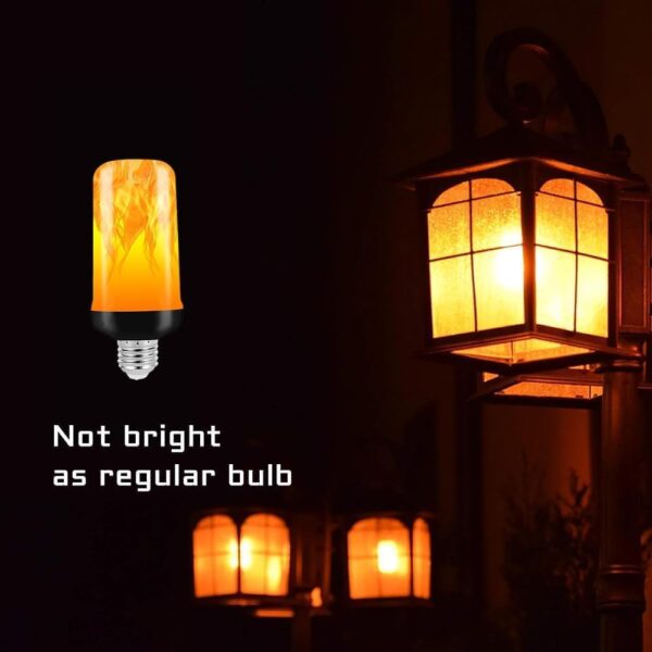 ASHASHA LED Flame Light Bulb, 4 Modes Flickering Fire Light Bulb with Upside Down Effect, Flame Bulb for Diwali, Halloween, Christmas, Party, Home Indoor Outdoor Lighting (Orange) - Image 5