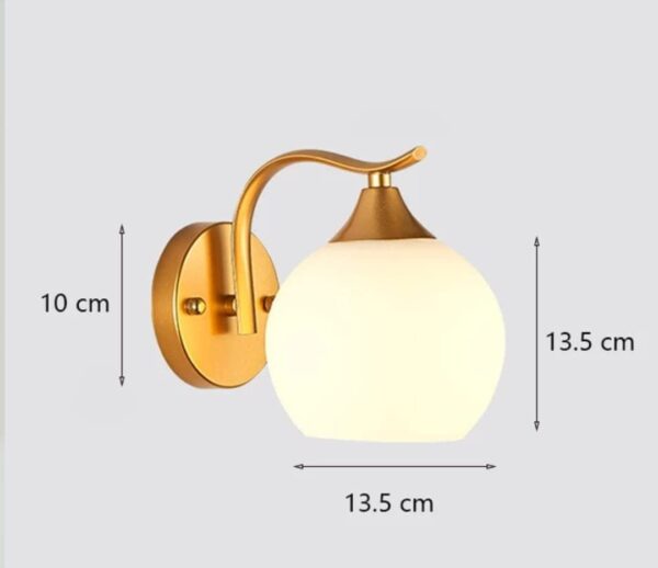 Avior Frosted Glass Wall Light for Bedroom, Wall Light for Living Room Modern, Home Decoration Wall Lamp, Bedside Wall Lamp (Golden, E27) - Image 4