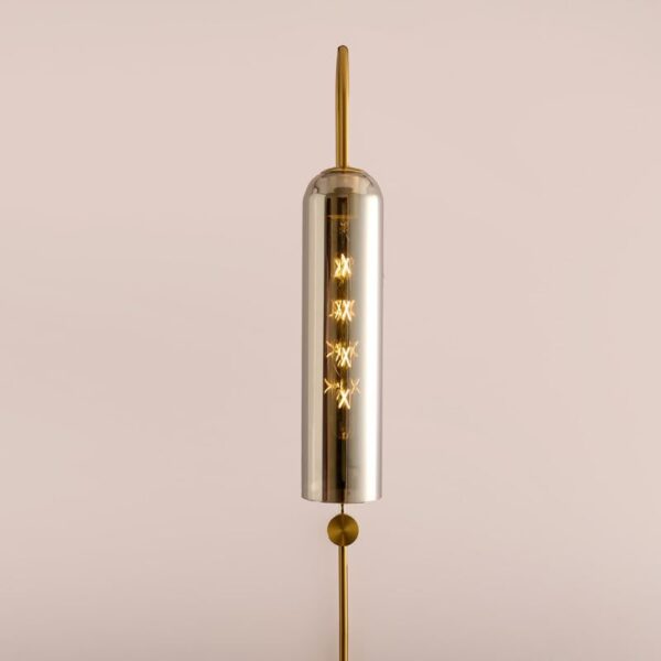 Proudome Decorative Wall Light, Indoor Lighting, Smoky Glass Wall Lamp for Living Room, Bedroom, Dining Room (Long Filament Bulb Included) - Image 2