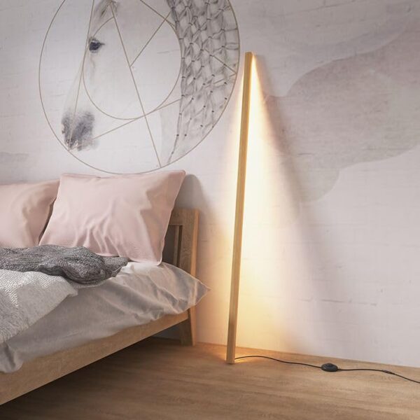 Lamper Minimalist Lean Design Furniture 24Watt Wooden Floor Lamp | 3000K Warm White LED Premium Floor Wall & Corner Highlighter Lamp for Home Decor, Bedroom, Kids Room, Hallway & Office | Ready to Use