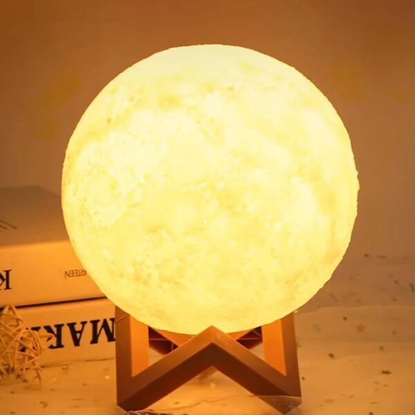 CIRKLE STREET 3D 7 Color Changing Moon Night Rechargeable Night lamp for Bedroom for Adults and Kids Home Room Beautiful Indoor Lighting - 15CM