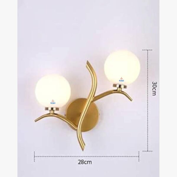 WOKE Tree Design Metal and Glass Wall Light and Wall Lamp Lighting for Restaurant, Bedroom, Living Room and Home Decor, Gold and Frosted (Without Bulb) 78946 - Image 4