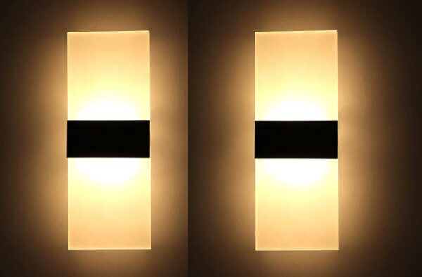 Groeien (Pack of 2) 15 Watts Rectangular LED Wall Lamp Acrylic - Warm White