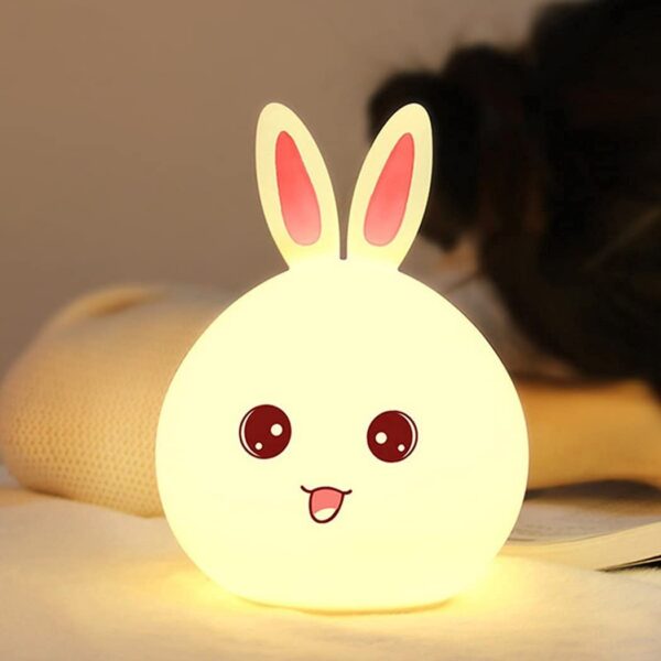 apotix Rechargeable LED Night Lamp with Stand - Bedroom Lighting for Kids & Adults, Indoor Use, Valentine Gift (RABIT Lamp)