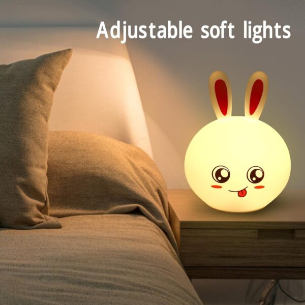 apotix Rechargeable LED Night Lamp with Stand - Bedroom Lighting for Kids & Adults, Indoor Use, Valentine Gift (RABIT Lamp) - Image 4