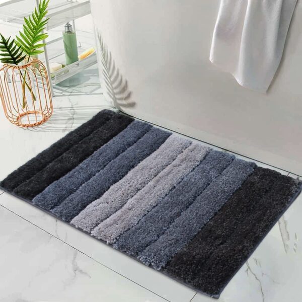 Amazon Brand - Umi Luxury Bath Mat - Anti-Slip, Microfiber Super Soft, Washable - Bathroom Mat for Home, Living-Room (40x60 cm, Shadow)