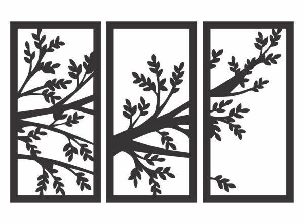 Sticker Hub 3 Panel Tree wall art mdf sheet, Home décor wall art, wall décor, interior design