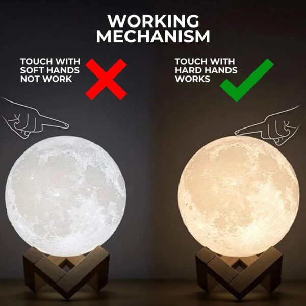 CIRKLE STREET 3D 7 Color Changing Moon Night Rechargeable Night lamp for Bedroom for Adults and Kids Home Room Beautiful Indoor Lighting - 15CM - Image 5