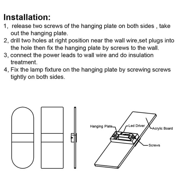 Groeien (Pack of 2) 15 Watts Rectangular LED Wall Lamp Acrylic - Warm White - Image 7