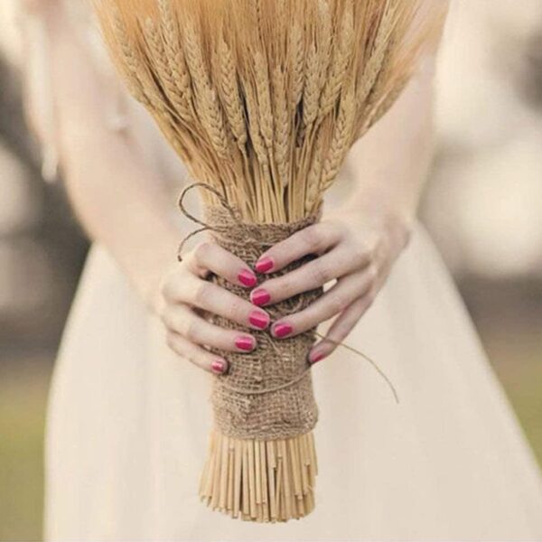 TIED RIBBONS Set of 50 Pcs Natural Dried Wheat Grasses Bundle Boho Bouquet Artificial Flowers Pampas Grass Decor for Table Vase Home Decoration (20 inch Length) - Image 5