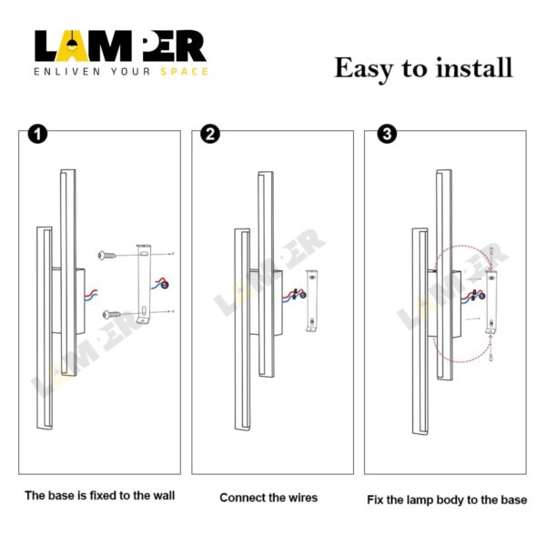 Lamper 12W LED Wall Lights for Bedroom, Living Room, Hallway, Stairs & Kids Room | 19 Inch Wall Mounted Night Lighting Modern Chandelier Warm White Indoor Acrylic Wall Lamp Sconces for Office | 2 Pack - Image 6