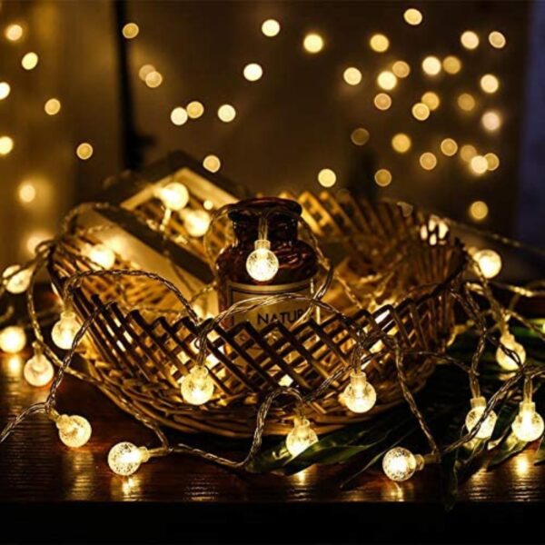 NIYAMAX Crystal Bubble Ball String LED Lights for Home Decoration String Fairy Lights - Transform Your Diwali, Christmas & Room Decoration with Enchanting Multi Lighting (3 Meter 14 led,Yellow) - Image 2