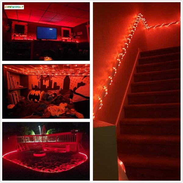 CREWBOLT 10 Meter Waterproof LED Rope Strip Lights | Red Outdoor & Indoor Lighting for Balcony, Home, Festive Décor | Diwali, Ceiling Cove Lighting - Image 3