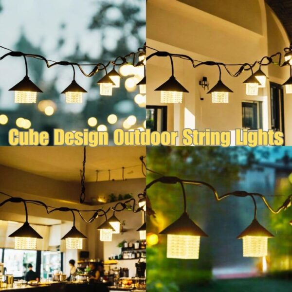 Desidiya® Cube Design Outdoor String Lights - Warm White Glow, Indoor & Outdoor Lighting for Festive Decor - Image 4