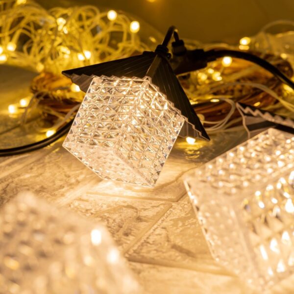 Desidiya® Cube Design Outdoor String Lights - Warm White Glow, Indoor & Outdoor Lighting for Festive Decor - Image 2