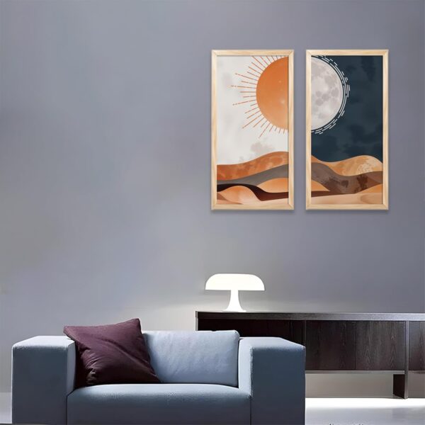 NoWorries Minimal Wall Frames for Living Room/Wall paintings for Home & Office decor (Synthietic Wood Frame) Modern Wall art framed Painting for Home decoration (Set of 2) (SET2-12, 10x19 inches) - Image 3