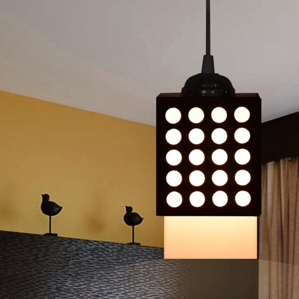 Somil Pendant Hanging Ceiling Lamp for Indoor Lighting, Featuring an Adjustable Black Shade and Height. Dimensions: 17 X 10 X 10 Cm, Perfect for Any Space. - Image 3