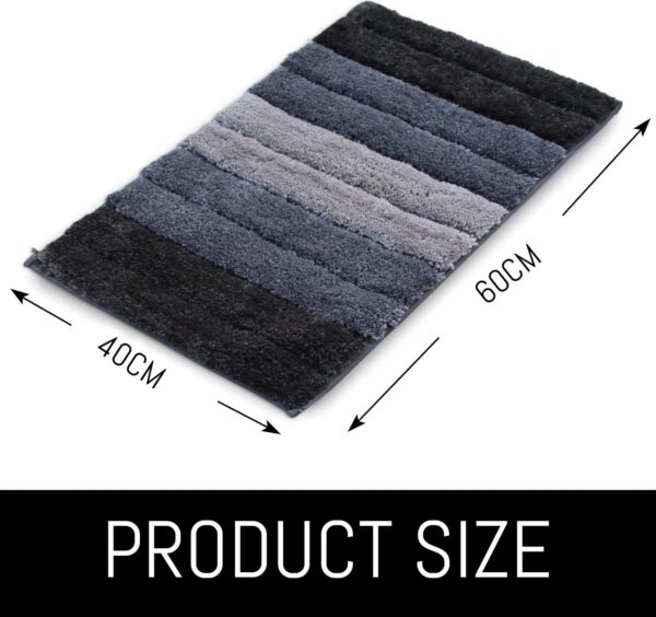 Amazon Brand - Umi Luxury Bath Mat - Anti-Slip, Microfiber Super Soft, Washable - Bathroom Mat for Home, Living-Room (40x60 cm, Shadow) - Image 2