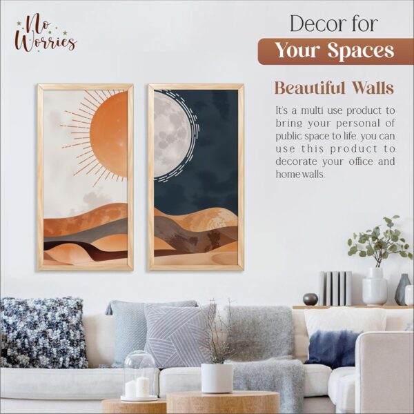 NoWorries Minimal Wall Frames for Living Room/Wall paintings for Home & Office decor (Synthietic Wood Frame) Modern Wall art framed Painting for Home decoration (Set of 2) (SET2-12, 10x19 inches) - Image 7