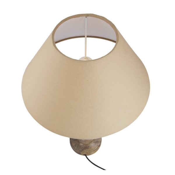 Homesake ® Mabel Rustic Wood Table Lamp with Golden Shade - Beige - Image 3