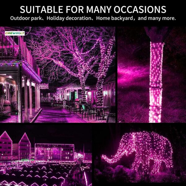 CREWBOLT 30 Meter Waterproof LED Rope Strip Lights | Pink Outdoor & Indoor Lighting for Balcony, Home, Festive Décor | Diwali, Ceiling Cove Lighting - Image 3