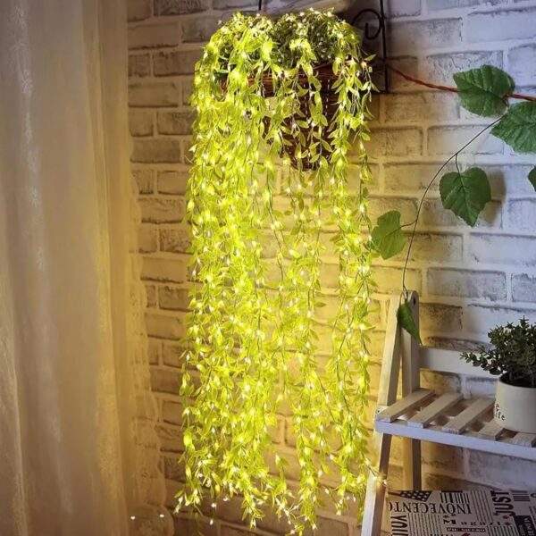 TechPride 200 LED Leaf Curtain String Lights, 8 Modes Fairy Hanging Lights for Bedroom, Wedding, Party, Home Garden, Outdoor & Indoor Wall Decorations Twinkle Lights, Warm White (PG-69) - Image 2