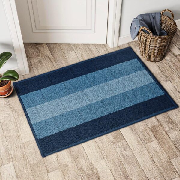 Status Contract Anti Slip Front Door Mat|(38x58cm) Living Room Rug for Entrance Door|Polypropylene Floor Mats for Home|Essential Small Rug for Office, Bedroom & Kitchen| (Blue), Rectangular