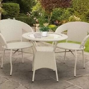 IIOF D-12 Patio|Indoor| Outdoor| Living Room | Balcony|Chair Table Set 2+1 Furniture Set |Coffee Chair Set|Powder Coated| (Honey)