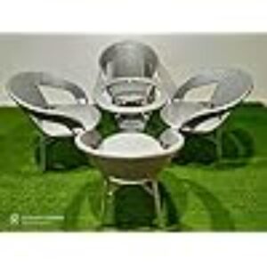 IIOF D-12|Indoor |Outdoor |Living Room| Balcony| Garden| Chair Table Set 4+1 (4 Chair + 1 Table)| Furniture Set| Coffee Chair Table Set| Powder Coated|